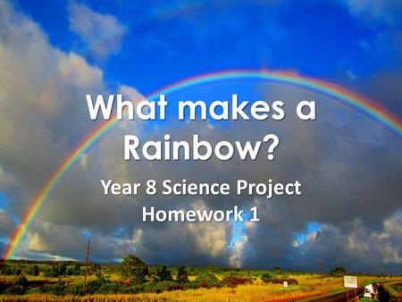 Year 8 Science Project Homework 1