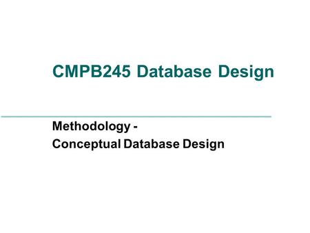 Methodology - Conceptual Database Design