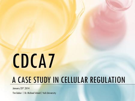 CDCA7 A case study in cellular regulation