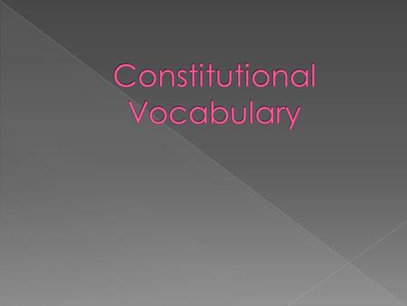 Constitutional Vocabulary