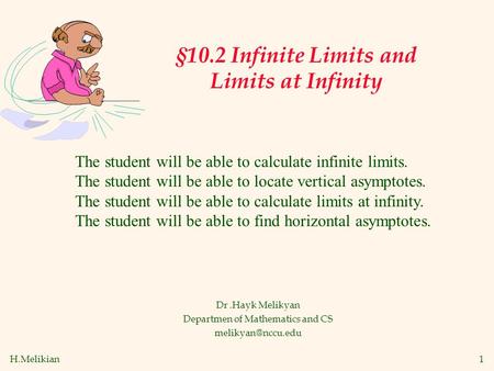 §10.2 Infinite Limits and Limits at Infinity