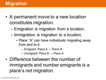 A permanent move to a new location constitutes migration.