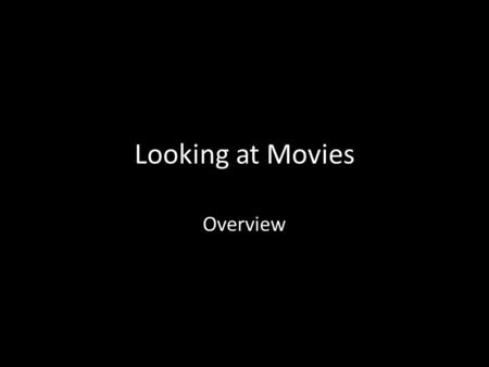 Looking at Movies Overview.