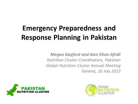Emergency Preparedness and Response Planning in Pakistan