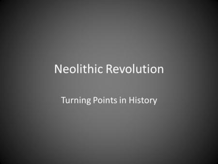 Turning points in history