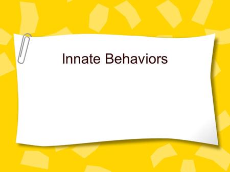 Innate Behaviors. Notes Innate behaviors includes both automatic and instinctive. Innate behaviors are also known as inherited behaviors.
