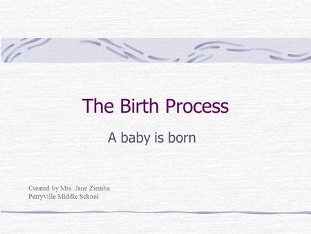 The Birth Process A baby is born Created by Mrs. Jane Ziemba