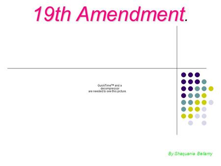 19th Amendment. By:Shaquania Bellamy.