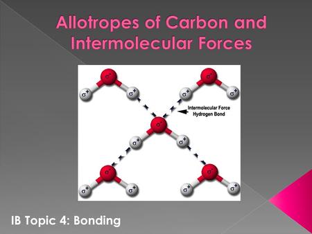IB Topic 4: Bonding.  pure carbon is covalently bonded in three of different forms (allotropes) 1. graphite 2. diamond 3. fullerenes  To buy lots of.