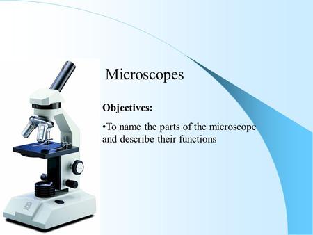 Microscopes Objectives: