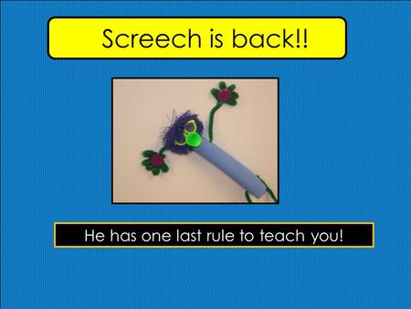 Screech is back!! He has one last rule to teach you!