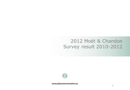 1 2012 Moët & Chandon Survey result 2010-2012. 2 Global result (all programs) 2010-2012.