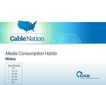 Media Consumption Habits Males Age Breaks 13+ 18-24 18-34 18-49 25-54 50+