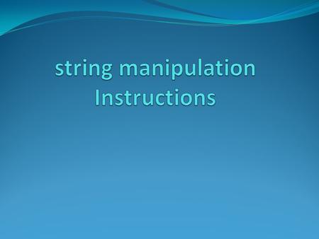 String-Introduction String is a series of bytes or a series of words in sequential memory locations. Index registers - SI (Data segment) - DI (Extra segment)