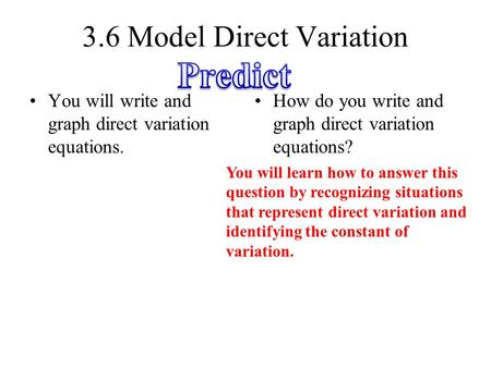 3.6 Model Direct Variation