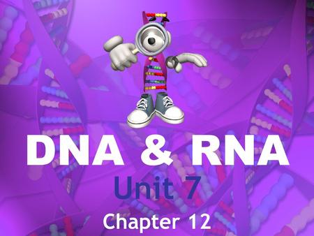 DNA & RNA Unit 7 Chapter 12. DNA Deoxyribonucleic Acid RNA Ribonucleic Acid.