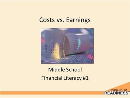 Costs vs. Earnings Middle School Financial Literacy #1.