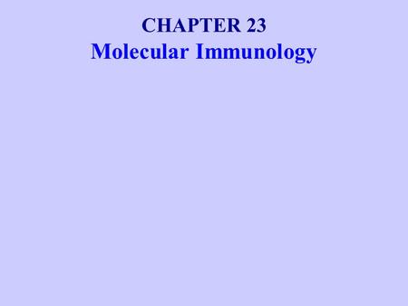 CHAPTER 23 Molecular Immunology.