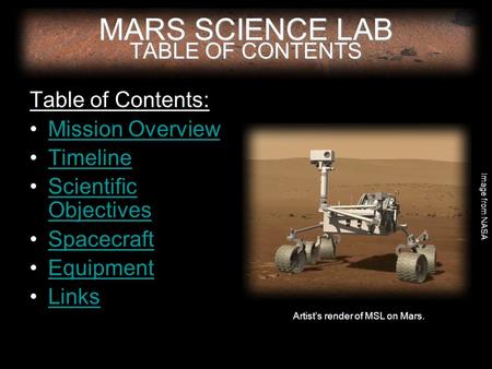 Artist’s render of MSL on Mars.