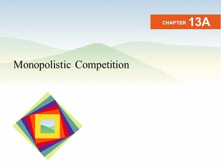 Monopolistic Competition CHAPTER 13A. After studying this chapter you will be able to Define and identify monopolistic competition Explain how output.