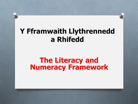 Y Fframwaith Llythrennedd a Rhifedd