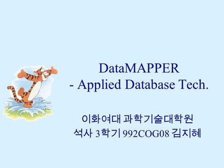DataMAPPER - Applied Database Tech. 이화여대 과학기술대학원 석사 3 학기 992COG08 김지혜.