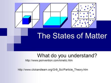 The States of Matter What do you understand?