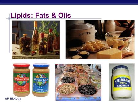 AP Biology Lipids: Fats & Oils AP Biology Lipids  Lipids are composed of Carbon, Hydrogen, and small amts of Oxygen  long hydrocarbon chains (H-C)