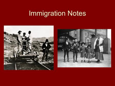 Immigration Notes. Immigration Review Why did immigrants come to the U.S.? –Push Factors: Religious persecution, political persecution, famine, overpopulation.