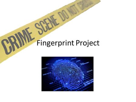 Fingerprint Project Objective Students will demonstrate the ability to explain, design, and calculate stoichiometric problems with the investigation.