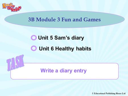 3B Module 3 Fun and Games Unit 5 Sam’s diary Unit 6 Healthy habits