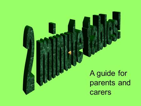 A guide for parents and carers Follow this presentation to see a step-by-step guide to helping your child practise their times tables.