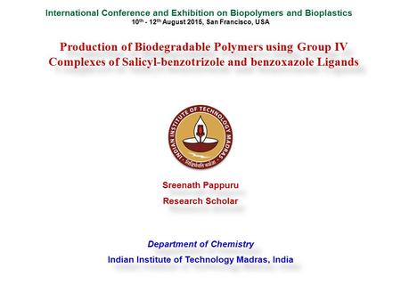 International Conference and Exhibition on Biopolymers and Bioplastics