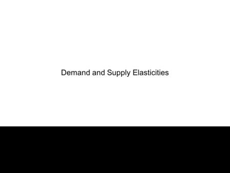 1 Demand and Supply Elasticities. 2 Price Elasticity of Demand Price elasticity of demand: the percentage change in the quantity demanded that results.