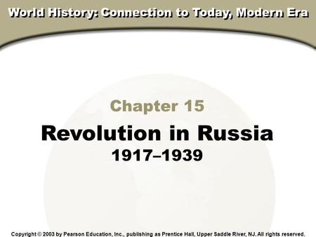 World History: Connection to Today, Modern Era