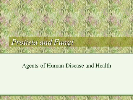 Protista and Fungi Agents of Human Disease and Health.