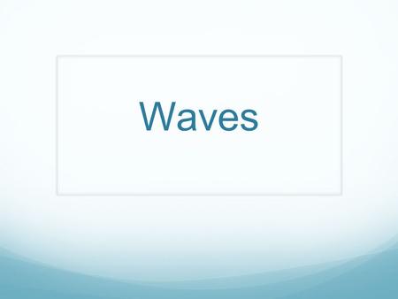 Waves. A wave is any disturbance that transmits energy through matter or space Imagine that you just came home from a day at the beach, you had fun, but.