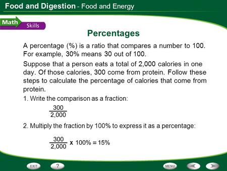 Percentages - Food and Energy