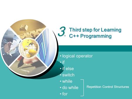 3.3.3.3. ㅎㅎ logical operator if if else switch while do while for Third step for Learning C++ Programming Repetition Control Structures.