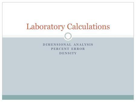 Laboratory Calculations