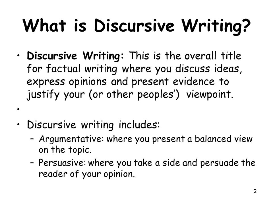 Writing a discursive essay