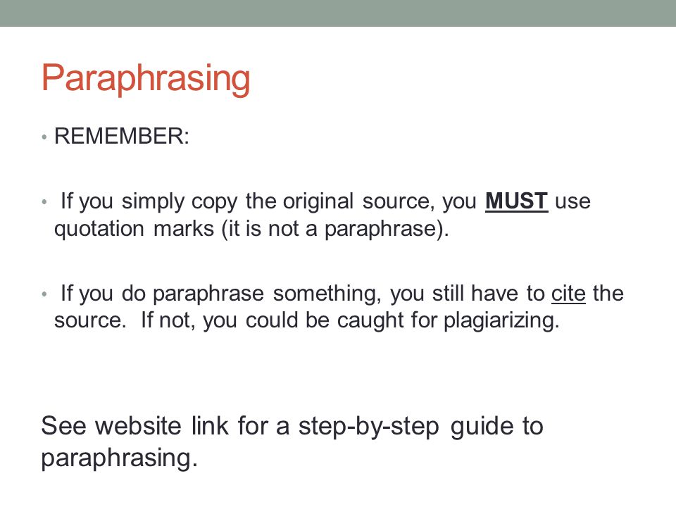 paraphrasing is not