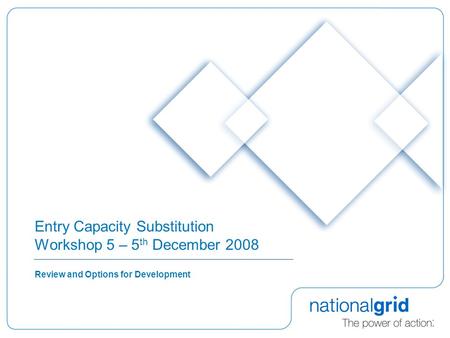 Entry Capacity Substitution Workshop 5 – 5 th December 2008 Review and Options for Development.