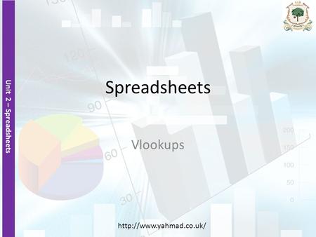 Unit 2 – Spreadsheets  Spreadsheets Vlookups.