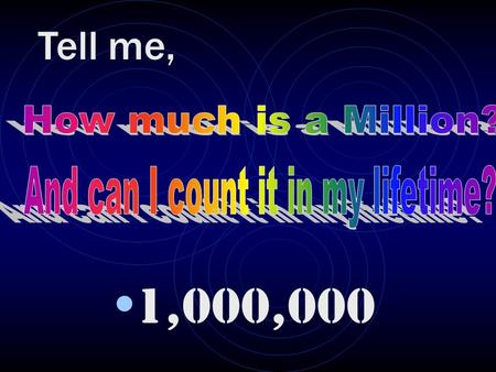1,000,000 Tell me, The sheer magnitude of the number can’t be denied !