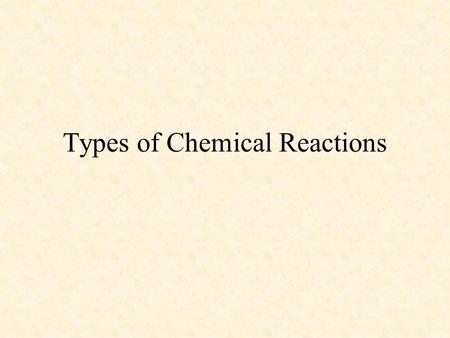 Types of Chemical Reactions. Parts of a chemical reaction Reactant- Products- Arrow- Coefficient- Subscript- Parentheses-