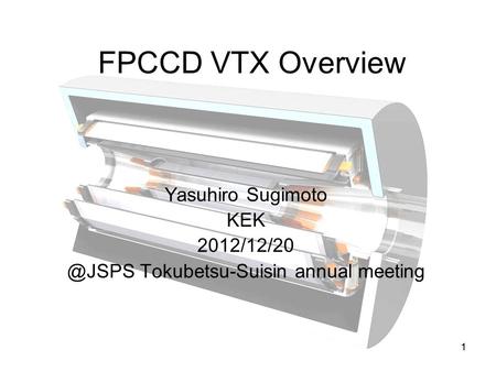 FPCCD VTX Overview Yasuhiro Sugimoto KEK Tokubetsu-Suisin annual meeting 11.