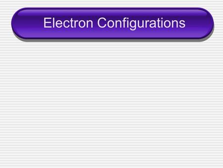 Electron Configurations. Electron Configuration __________– the arrangement of electrons in an atom.
