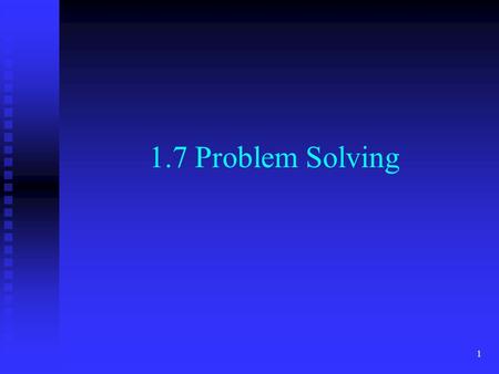 1 1.7 Problem Solving. 2 A ratio derived from the equality between two different units that can be used to convert from one unit to another Conversion.