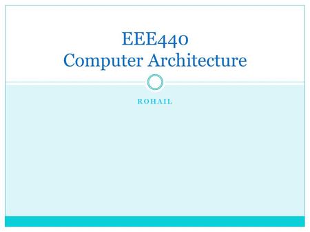 EEE440 Computer Architecture